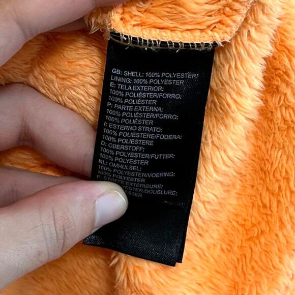 The North Face Full Zip Osito Jacket Womens Sz S Bright Orange Fleece Y2K Casual - Picture 6 of 8